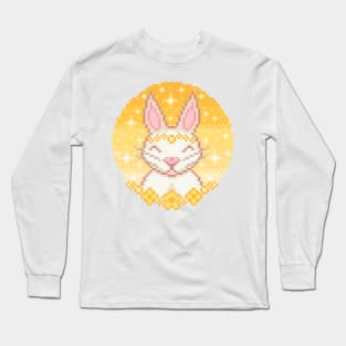 Kawaii bunny pixel art Long Sleeve T-Shirt